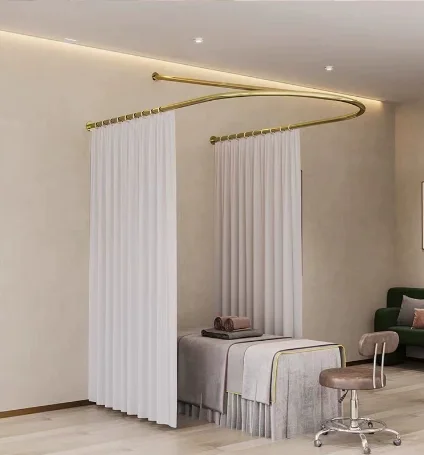U-shaped partition curtain, beauty salon health center, treatment bed disorder, beauty bed curtain support pole frame