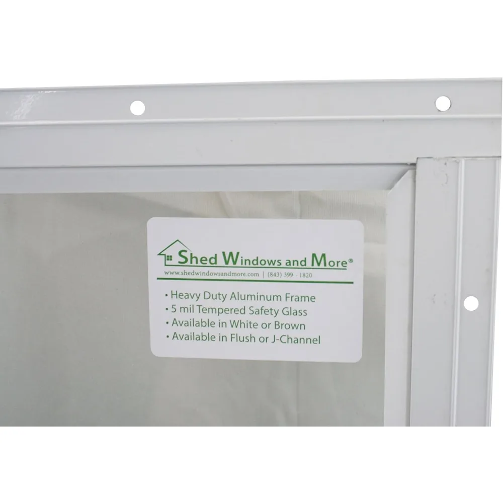 Shed Windows and More 14" X 21" White Flush Mount Tempered Glass, Playhouse Windows, Chicken Coop Windows