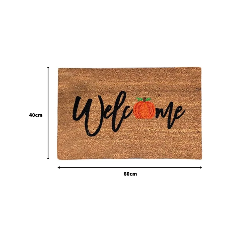 ฮาโลวีนหัวฟักทองพรมประตูฮาโลวีนพรมเช็ดเท้าพรมยินดีต้อนรับสู่บ้านพรมกันลื่นด้านล่างในร่มกลางแจ้งพรม