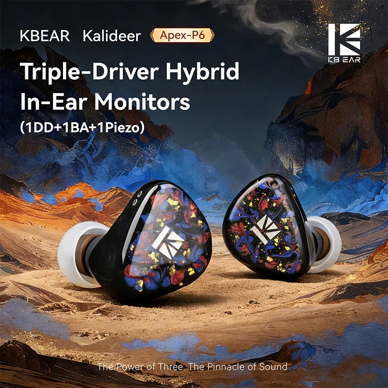 KBEAR Kalideer Apex-P6 HiFi IEM Headphones 1DD+1BA+1Piezo Hybrid