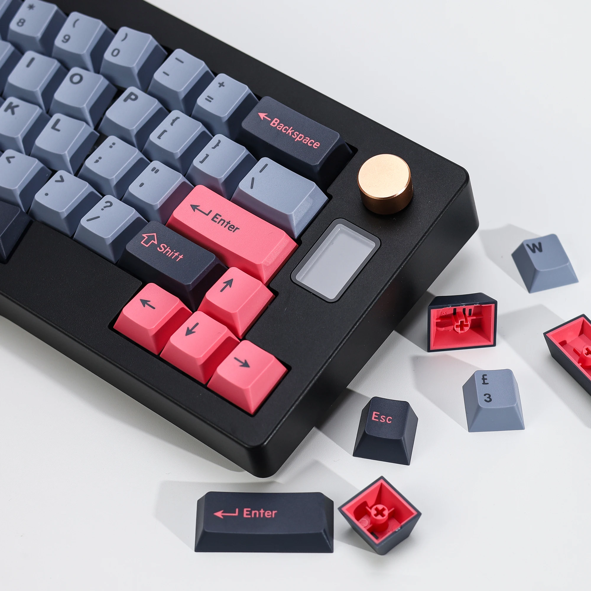 KBDiy Double Shot PBT Keycaps GMK 8008 Set 174 Keys Cherry Profile Custom Red Retro 1353 Key Caps For Mechanical Keyboard Keycap