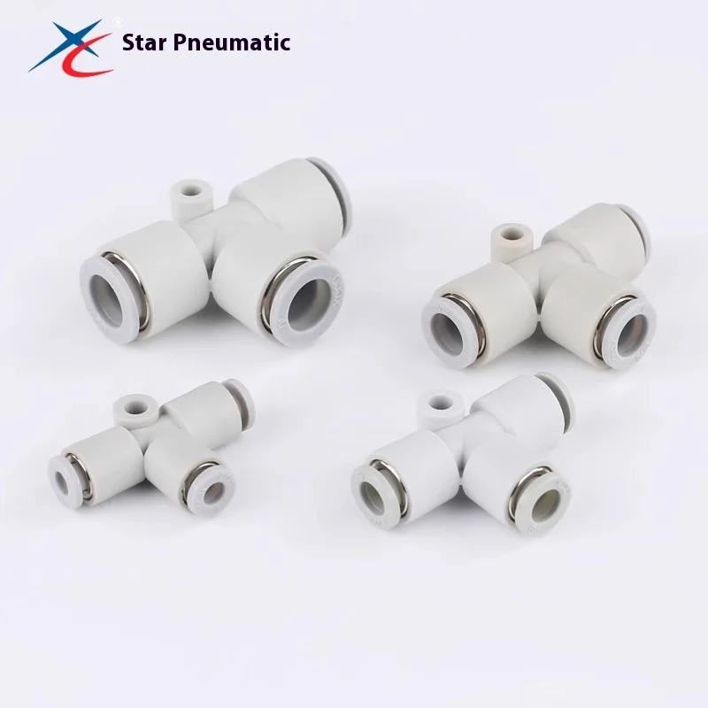 Xingchen Pneumatico KQ2T04/06/08/10/12-00/04/06/08/10/12 T-tipo a T uguale diametro