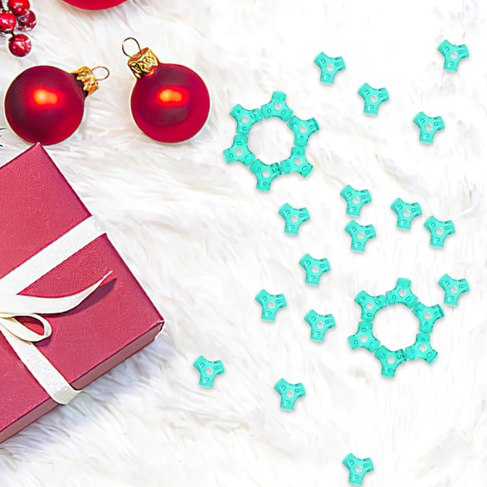 

1000pcs -Bead Christmas Beads Diy Resin Loose Beads For Crafts Ornaments Jewelry Making Garland Wreath Gift Wrapping Decor