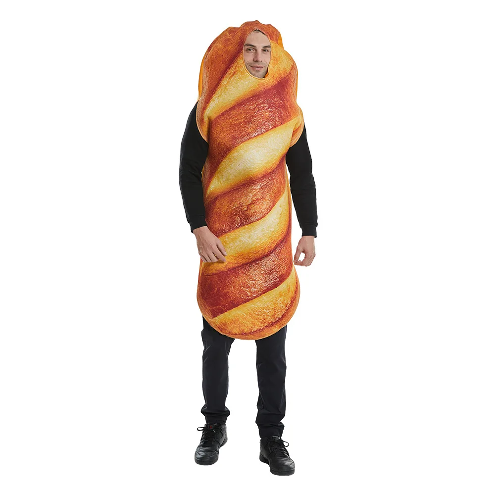 Adult Funny Bread Costume Suitstage Performance loween Outfit Roleplay Funny Overall Clothes for Adults Comedy Costume