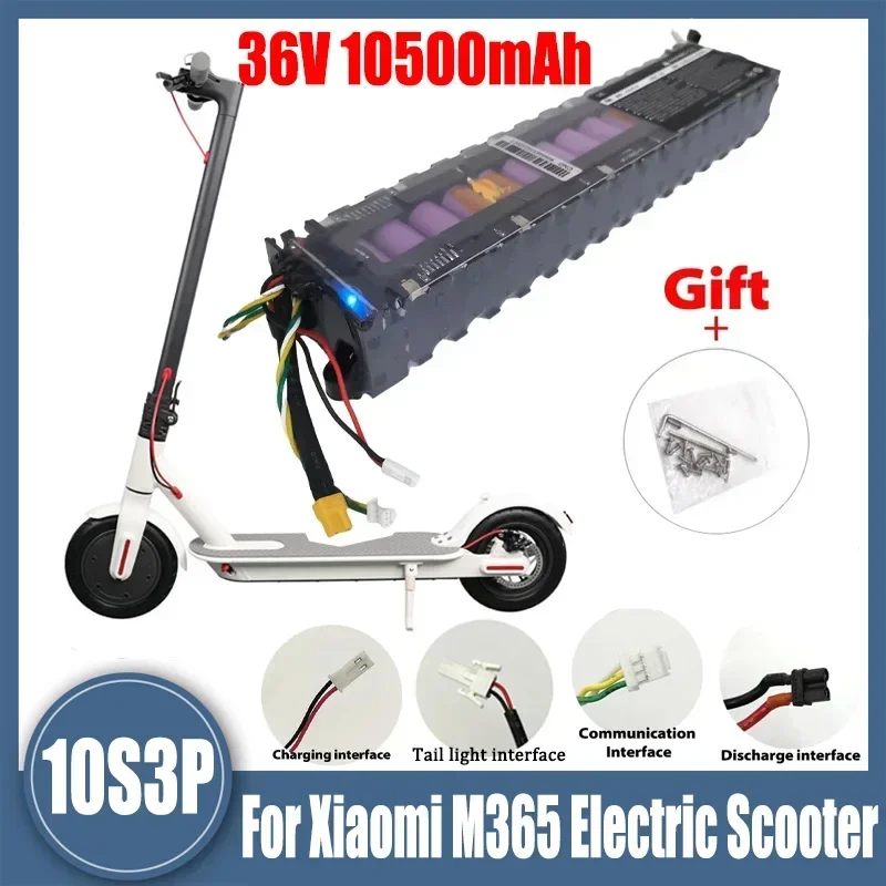 10S3P 36V 10500mAh scooter battery pack 18650 rechargeable lithium battery for Xiaomi M365/1S Pro30km electric scooter with BMS