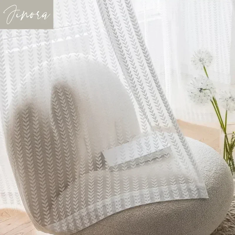 Jacquard Luxury Curtains for Living Dining Room Bedroom  American Modern High Quality Blackout Lace Window Curtain Tulle Custom