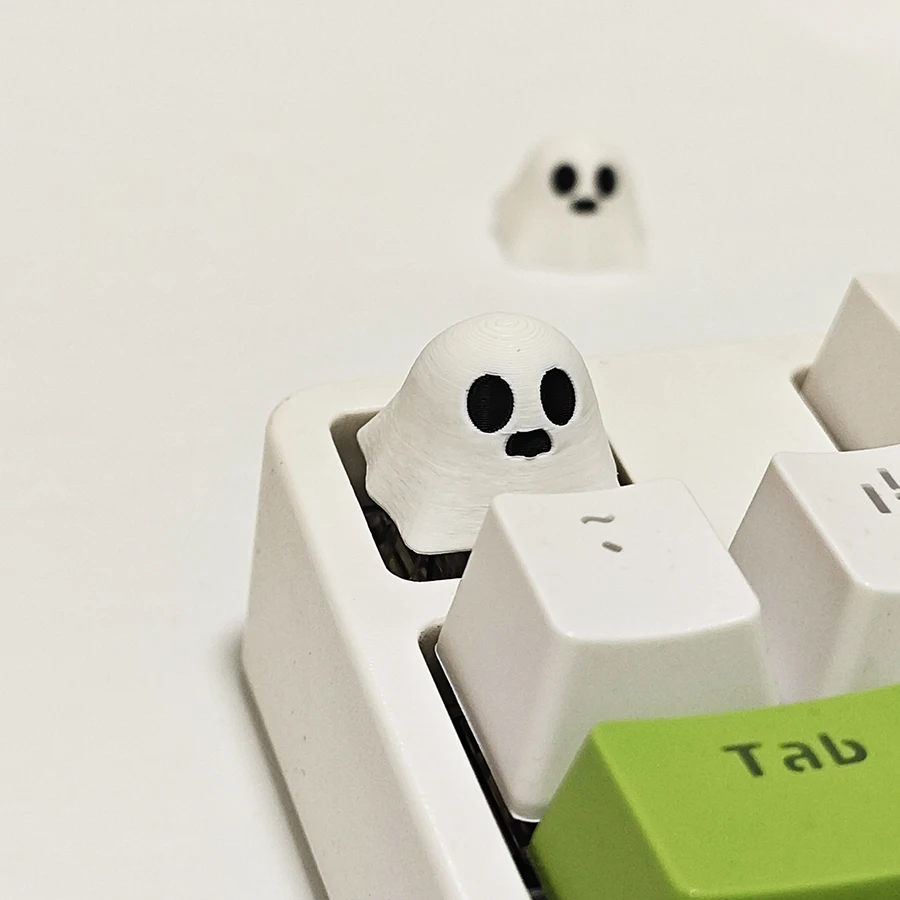 Personalized Halloween Ghost Keycaps For Cross Axis Mechanical Keyboard Cute Cartoon Key Cap Single