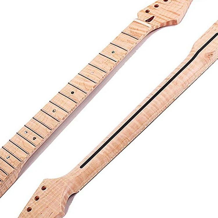 

Hooqu High Grade 21 Frets ST TL Guitar Neck Blank Tiger Flame Maple Guitar Neck For Diy Guitar