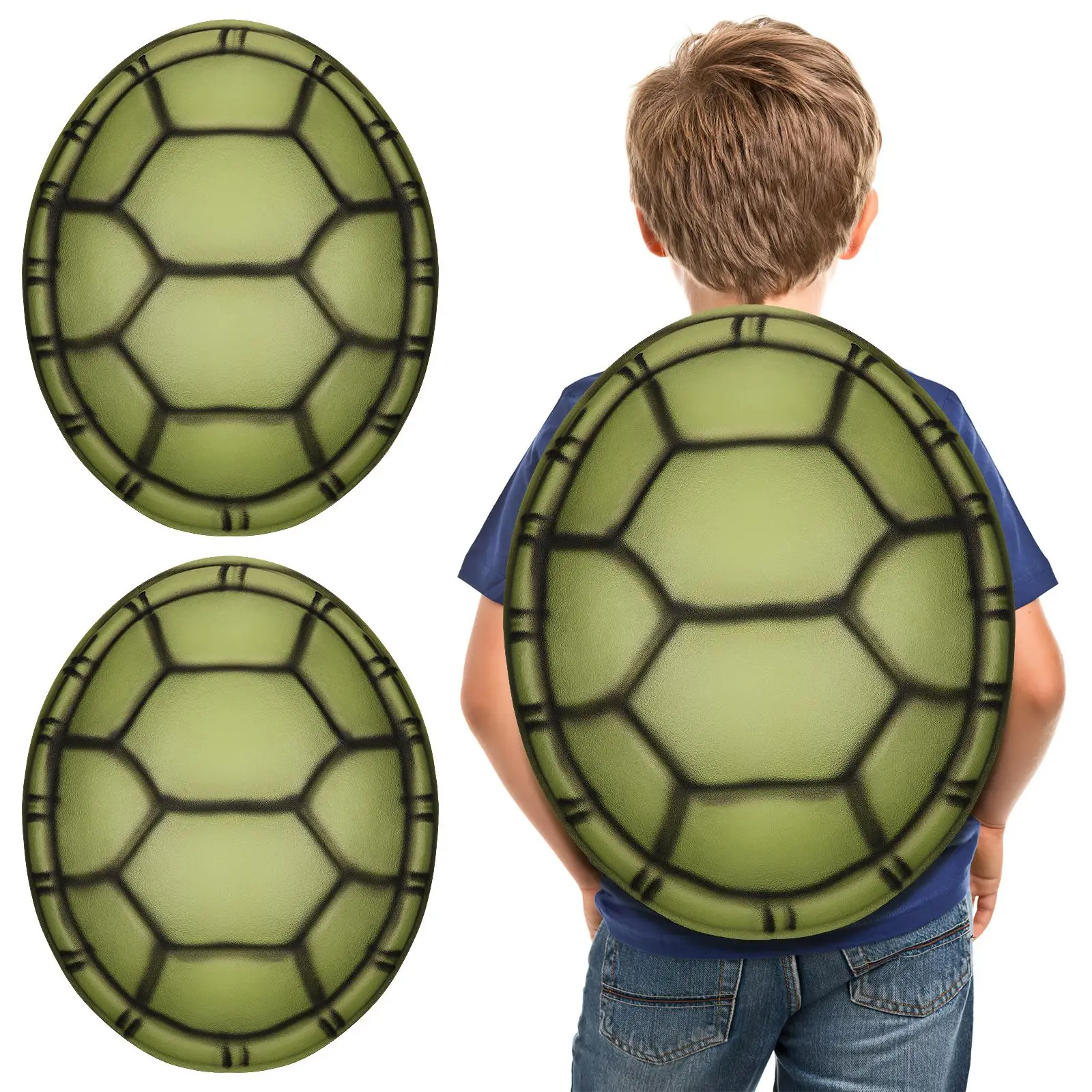 

2 Pcs Halloween Turtle Shells Cosplay Props EVA Tortoise Shells Stage Photo Props Kids Halloween Party Turtle Role Play Costumes