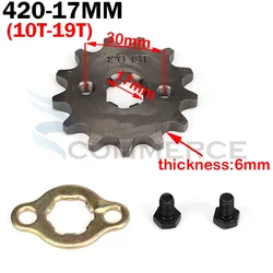 420 #   17mm 10 11 12 13 14 15 16 17 18 19T Tanden Voor Motor Tandwiel Voor Dirt Pit aap Dax Bike Go Kart ATV Quad Motorfiets