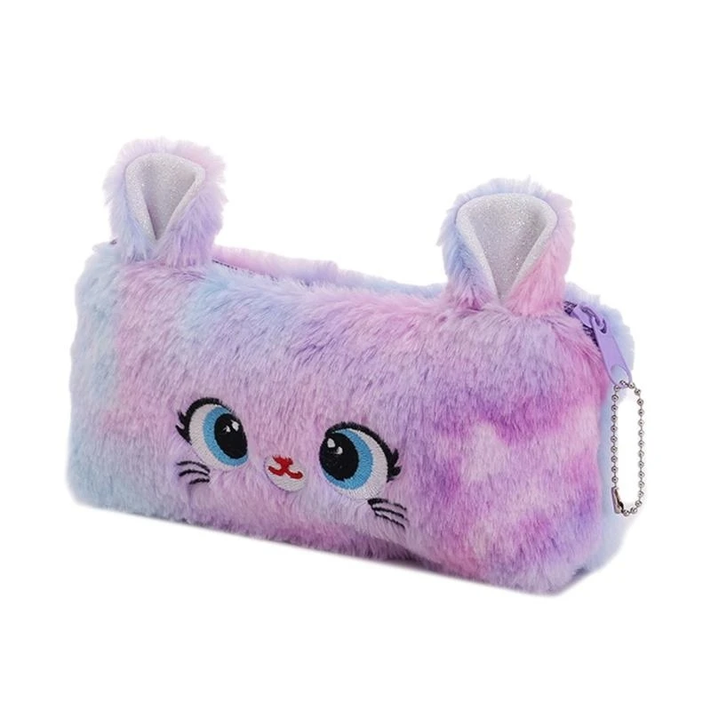 

Плюшевый пенал большой емкости, канцелярская сумка, пенал с мультяшными кошками, сумка для ручек, сумка-карандаш для девочек