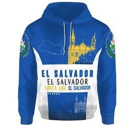 El Salvador Embleem Sport Stijl Capuchon Hoodies Unisex Oversized Sweatshirts Lente Casual Streetwear Oversized Tops Pullover 4xl