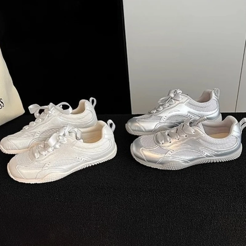 

Женская спортивная повседневная обувь, легкие кожаные дышащие белые туфли на плоской подошве