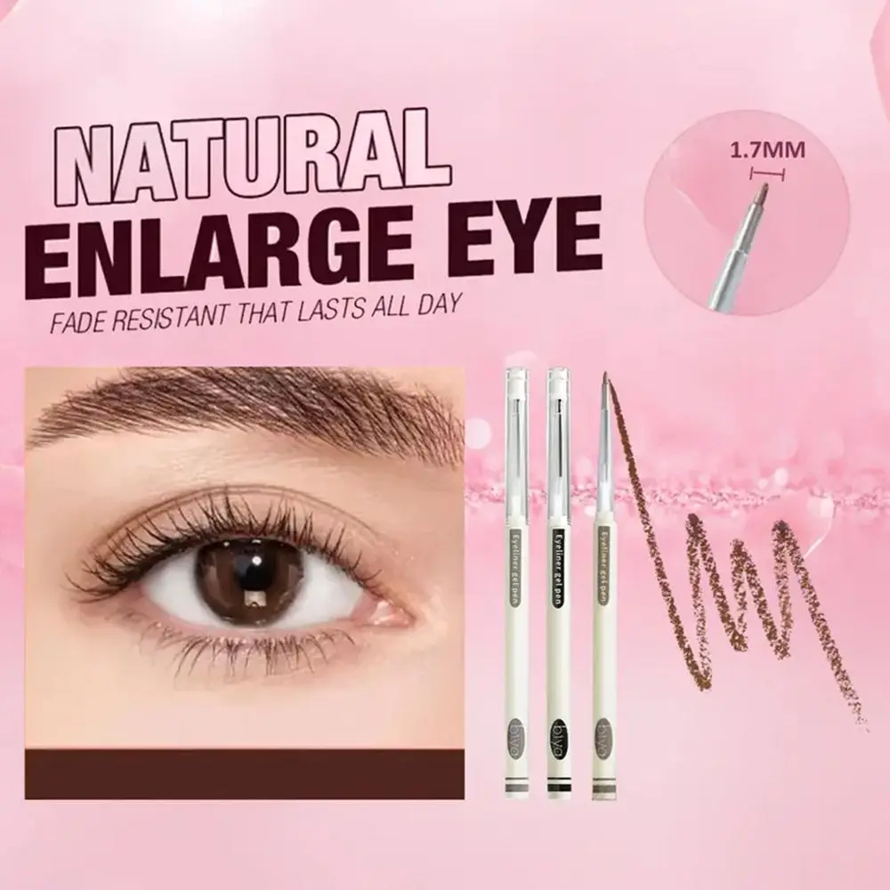 Lápiz Delineador de ojos en Gel resistente al agua y a prueba de manchas, lápiz Delineador de ojos con detalles triangulares precisos de pigmento alto y duradero