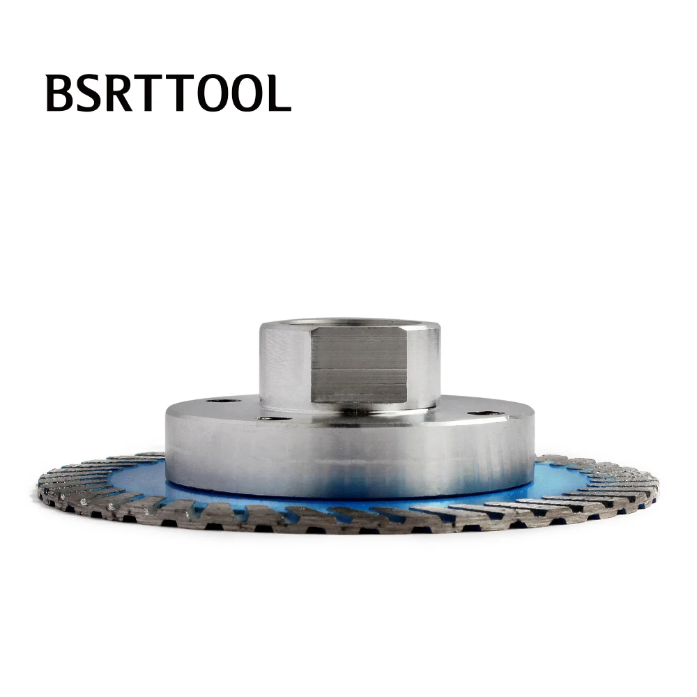 BSRTTOOL 75mm Hot Pressed Mesh Turbo Carving Cutting Disc Diamond Saw Blade With Removable Flange M14 5/8-11 For Stone Granite