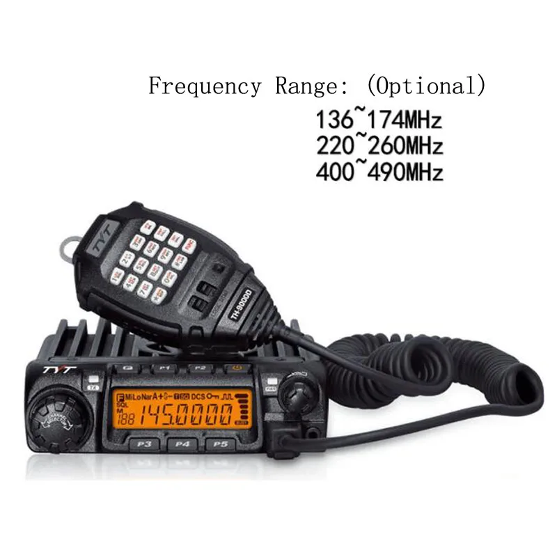 Imagem -02 - Auto-rádio Vhf 136174mhz Uhf 400490mhz 220260mhz 200ch 60w Transceptor de Alta Média Baixa Potência Selecionável Walkie Talkie Tyt-th-9000d