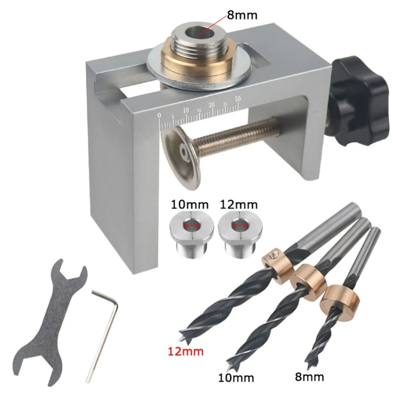 Pocket Hole Jig Kits Drill Template Dowel Hole Guide for Woodworking Pocket