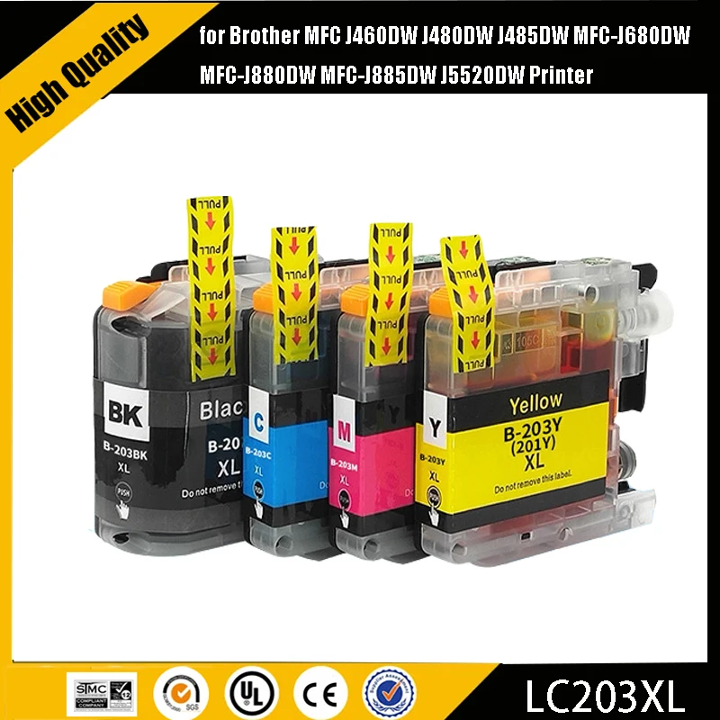 LC201XL LC203 C201 LC203 XL Ink Cartridge for Brother MFC J460DW J480DW J485DW MFC-J680DW MFC-J880DW MFC-J885DW J5520DW Printer