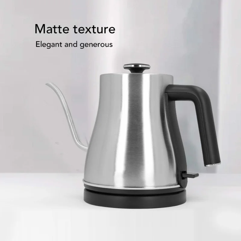 Professional Gooseneck Electric Kettle 0.8L Stainless Steel Precision Pour Over Coffee Kettle Narrow Spout Avoids Dry Burning