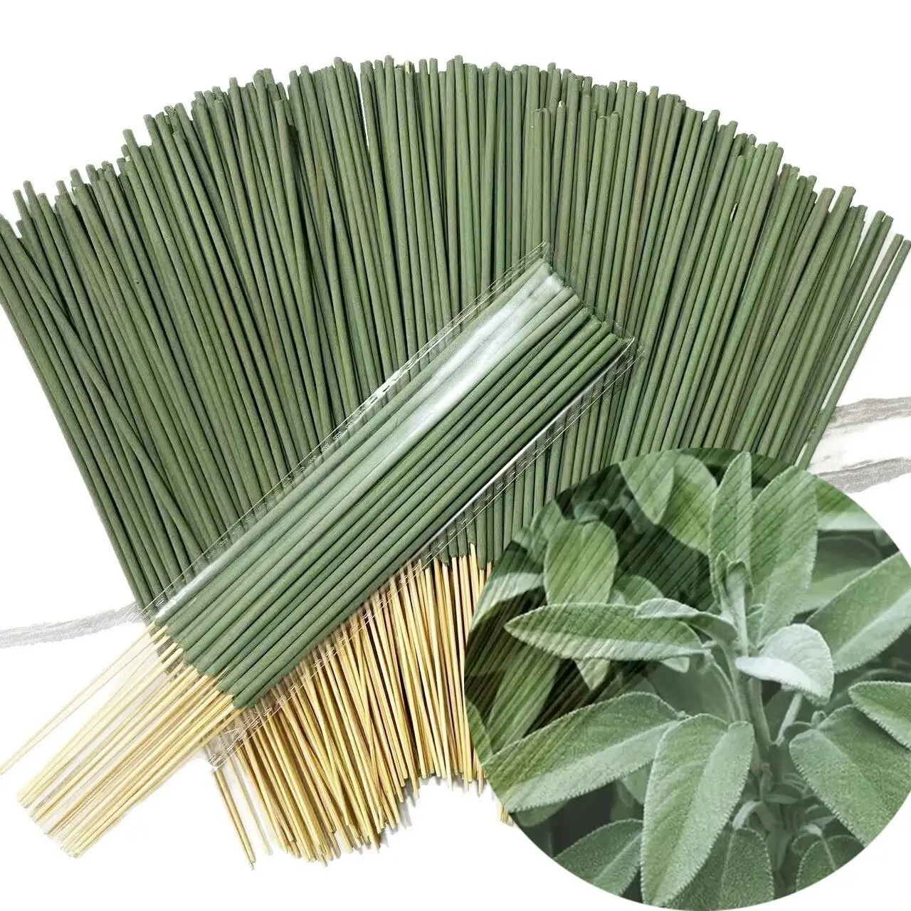 50/100/200 piezas/lote de varillas de incienso natural de Palo Santo de 22 cm con aromas de salvia blanca y sándalo para el hogar, yoga y meditación