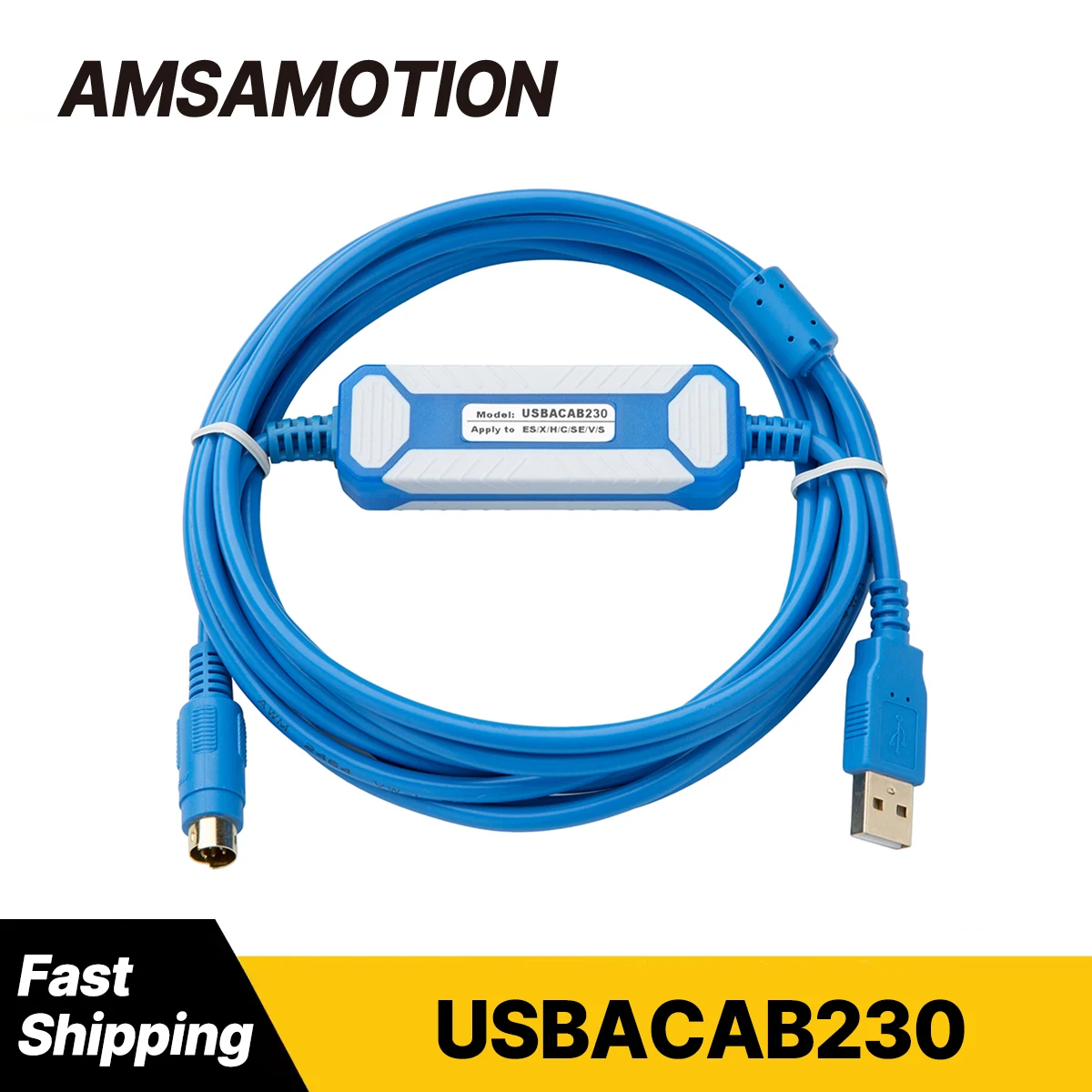 AMSAMOTION USBACAB230 Suitable Delta DVP EC EH EX SA Series PLC Programming Cable Data Download Line USB-DVP