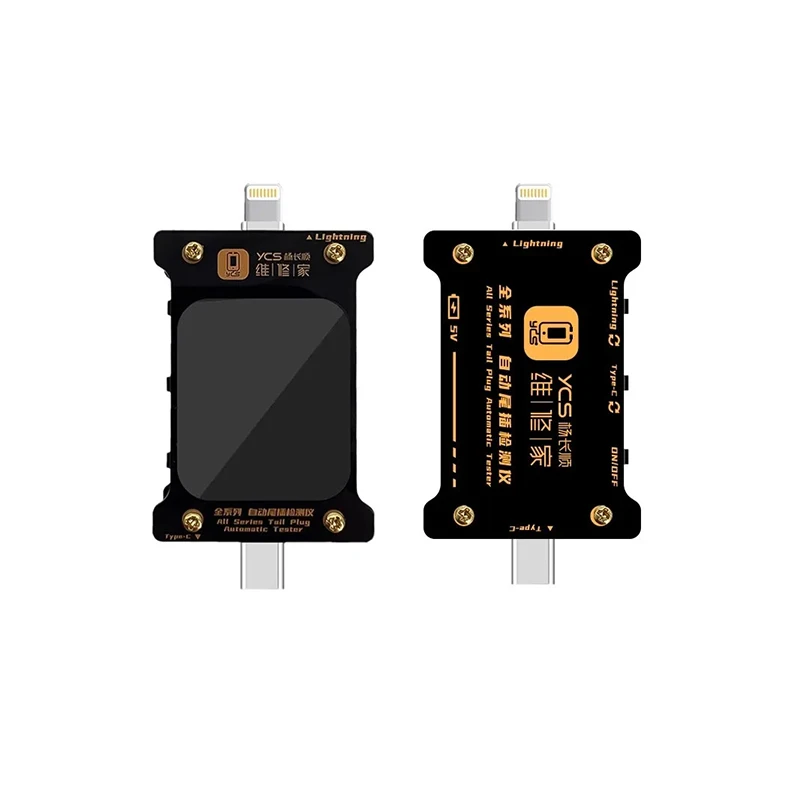 YCS Intelligent Auto Detection Tail Plug Tester Support Phone Android Phone Tablet Lightning/Type-C Device Current Voltage Test