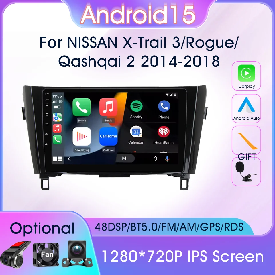 

BT Touch Screen Head Unit 10.1 Inch For Nissan X-Trail 3 T32 Qashqai J11 2 2014-2017 Carplay Android Auto Car Intelligent System