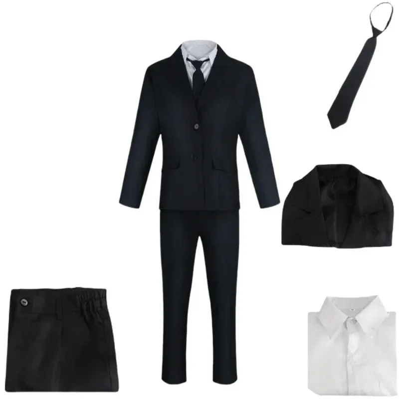 زي ماكيما بالمنشار الرجل التنكري، أنيمي، الزي الأسود، فستان كرنفال عيد الميلاد، زي الحفلات، جميل