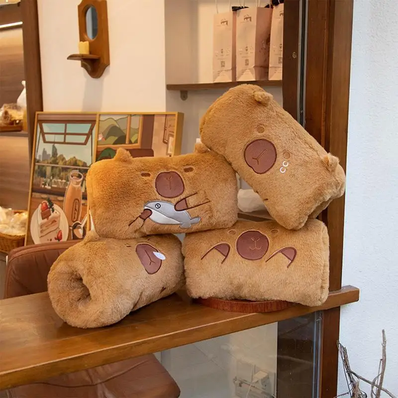 Boneka Capybara penutup tangan Capybara boneka boneka mewah portabel mainan boneka bentuk Capybara untuk anak-anak ulang tahun