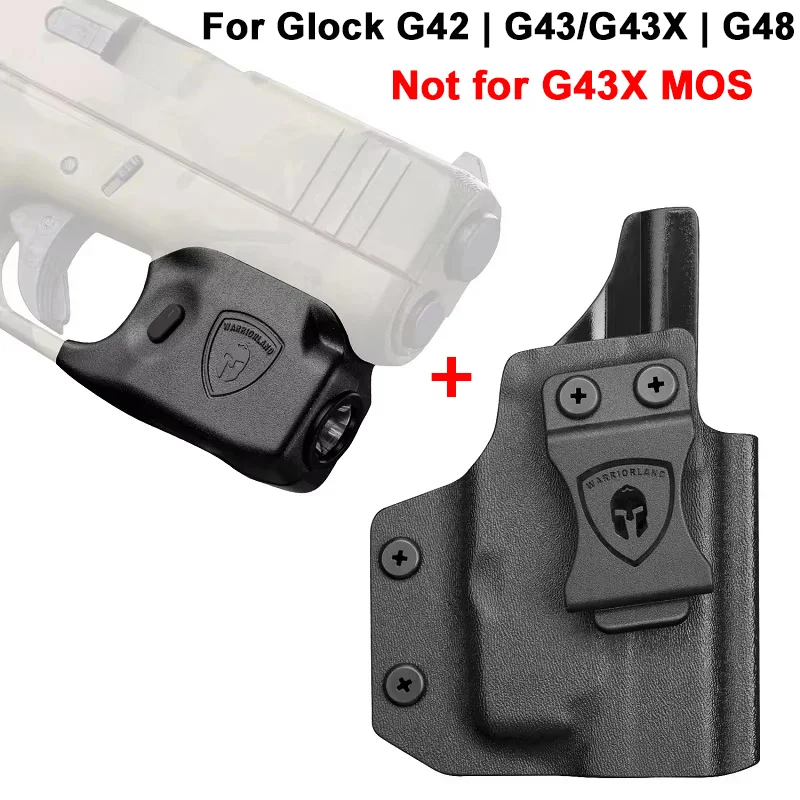 

Мини-фонарик Warriorland, тактический фонарь подходит для Glock G42 | Г43/Г43Х | Пистолет G48, совместимая кобура Kydex