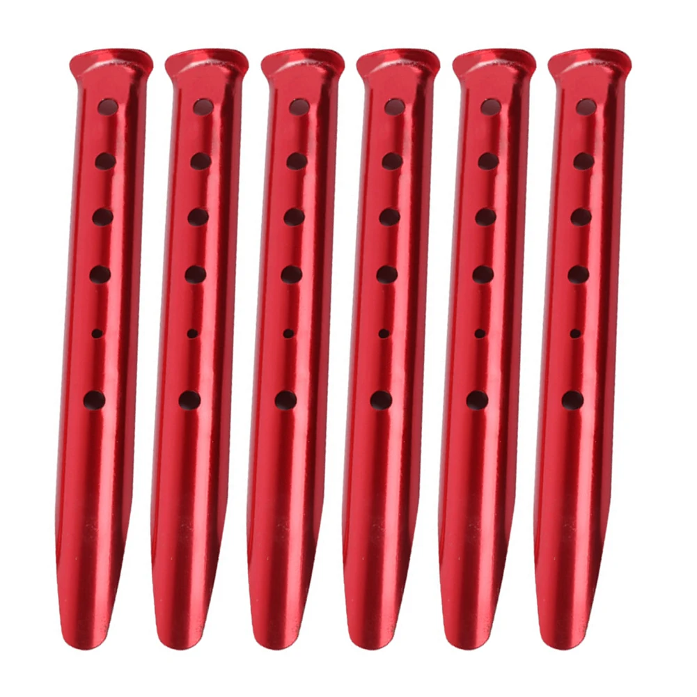 6 Pcs Multifunctional Snow Sand Tent Stake Pegs Aluminum Alloy U-Shaped Tent Nails For Camping Hiking Beach Trips