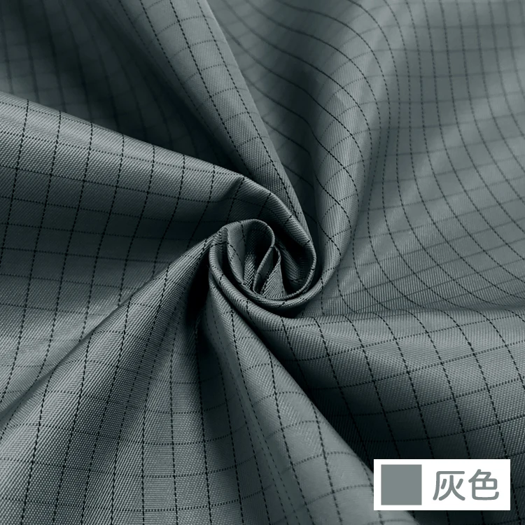 Antistatische kledingstoffen Apparatuur ESD Polyester Stofvrije stof Werkkledingstof 5 mm rasterkoolstof Geleidende stof van koolstofvezel