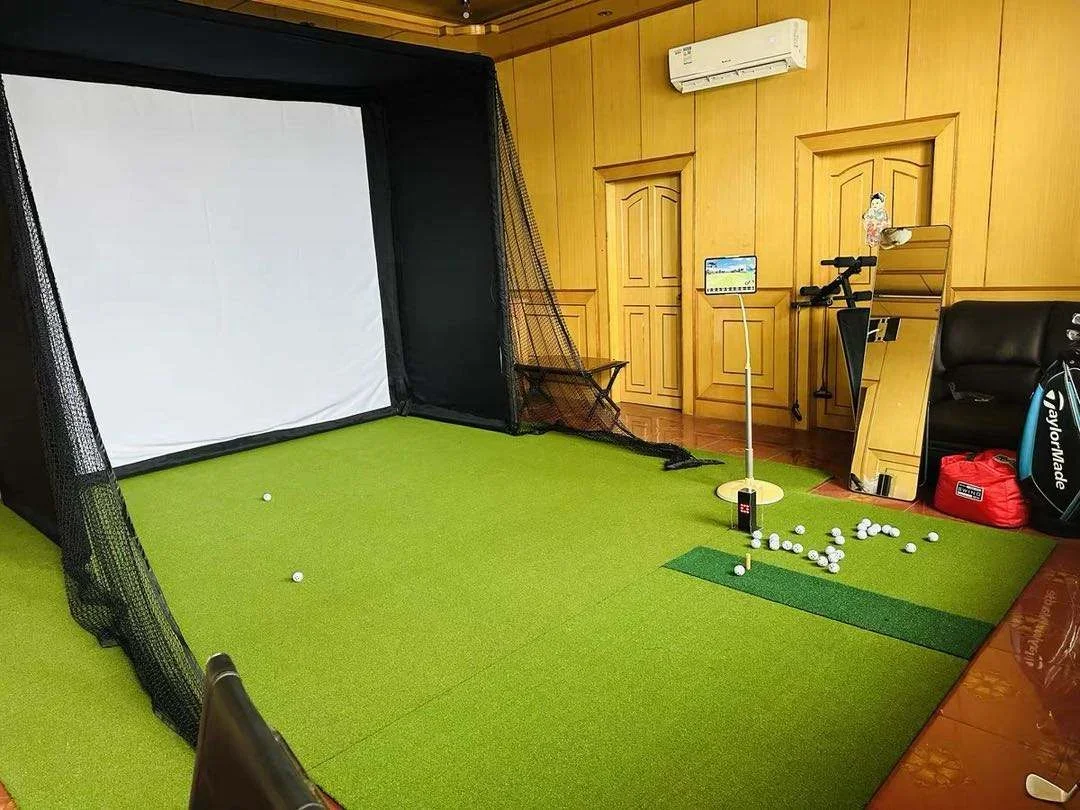 Customizable Indoor/Outdoor Golf Simulator Enclosure with Custom-Size Nets Hitting Screen Frame for Practice Training