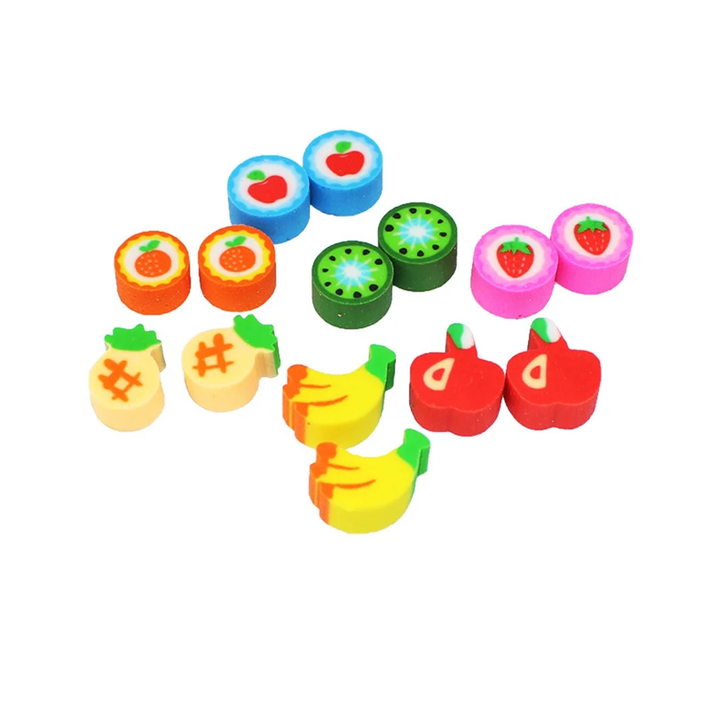 

50pcs Fruit Erasers For Mini Puzzle Design Soft Non-Toxic Stationery School Supplies Classroom Rewards Novelty Pencil