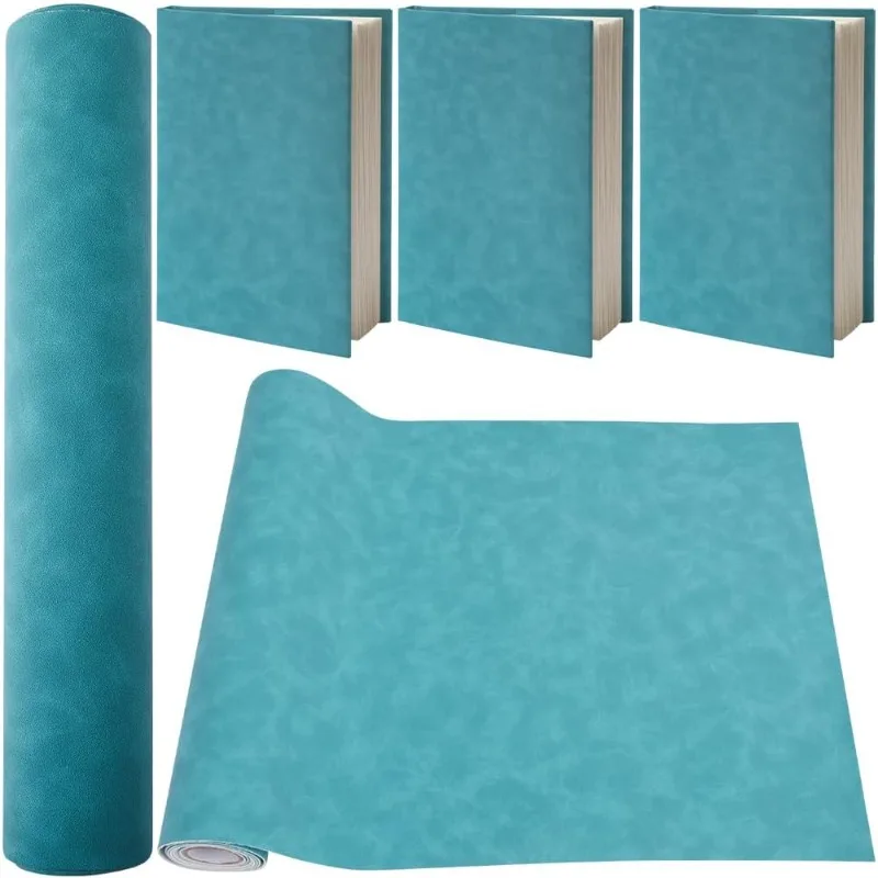 1 Stück 51 x 11,8 Zoll Buchstoff Stoff Wildleder Stoffoberfläche Vliesbasis Seeblau für Bücher Bindung Abdeckung Protecto