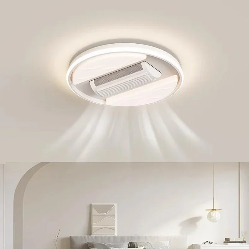 Electric Without Blades Ceiling Fans Wireless Circulator Living Room Ceiling Fans Simple Design Indoor Lighting Une Lampe LLCF