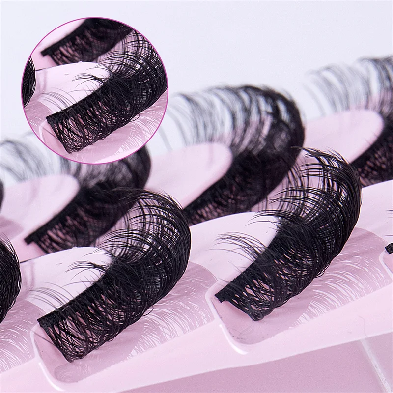 5ペア DDカール ソフト 再利用可能 快適 自然な密度 マルチレベル ロシアンカール つけまつげ エクステ