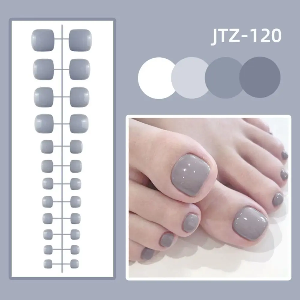 24 pçs dicas de unhas destacáveis cor sólida unhas falsas cobertura completa wearable unhas falsas manicure brilhante imprensa-em unhas feminino