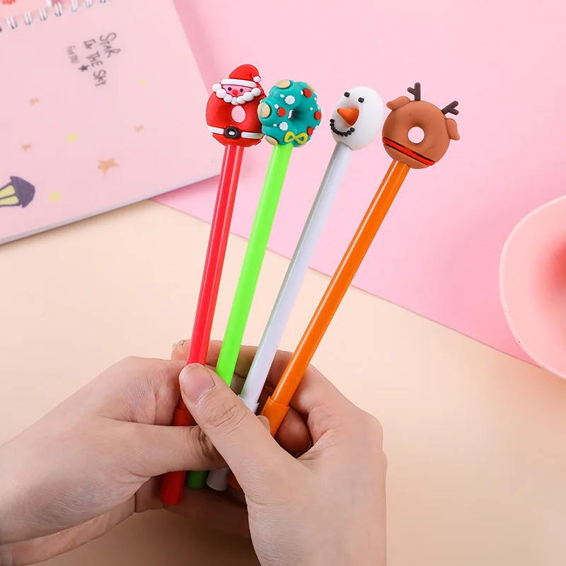 Christmas student gifts small gifts prizes donuts Christmas gel pen cartoon gel pen stationery wholesale Glass pen