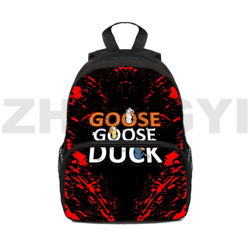 Korean Version College Style Goose Goose Duck 3D Backpacks Vintage Laptop Backpack Study Boy Schoolbags 16 Inch Crossbody Bag image 6