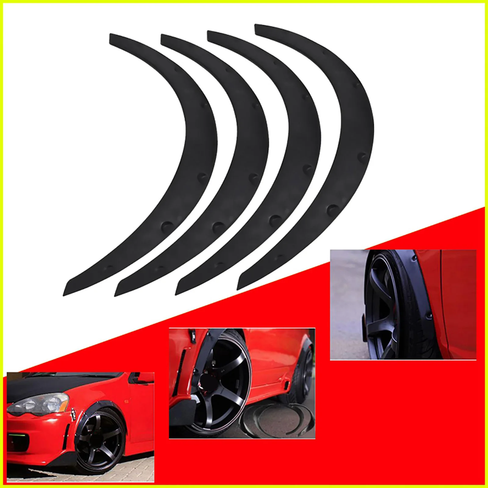 4Pcs Car Mudguards Flares Arches Wheel Eyebrow Protector Universal Replacement For Offroad SUV Automobile Accessories