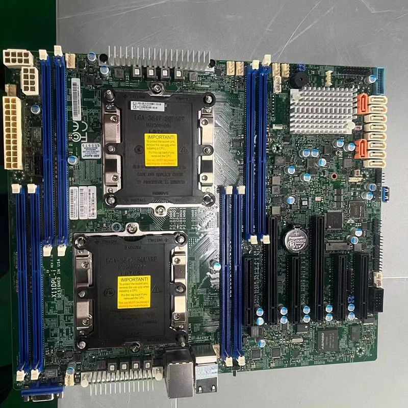 ل Supermicro ثنائي المقبس خادم اللوحة الأم إنتل C621 LGA-3647 PCI-E 3.0 DDR4 10 SATA3 100% اختبار سريع شيب X11DPL-i