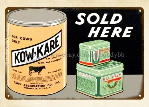 army plaque Kow-Kare great cow tonic and conditioner sold here metal tin sign