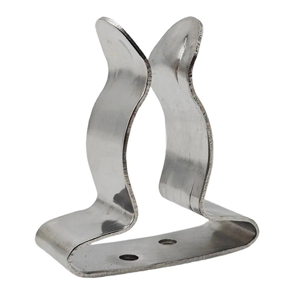 304 SS Boat Hook with Spring Clip Mechanism for Paddle Fishing Rod and Boating Equipment Mounting on Vessels 4 Pack