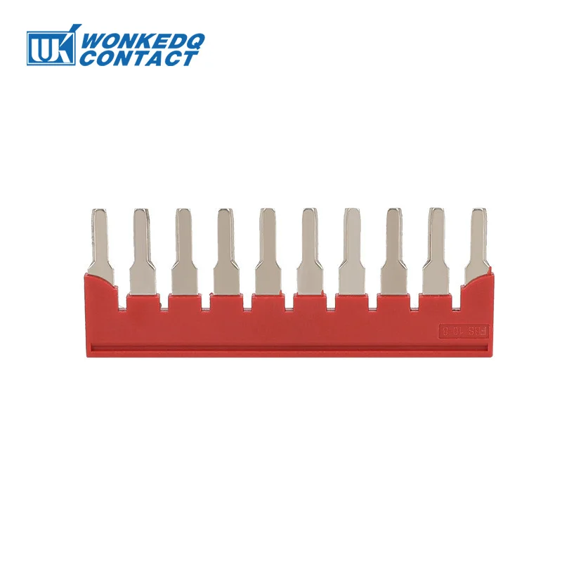 1Pc FBS 10-8 Terminal Strip Connector 2/3/4/5/10 Positions Contact Jumper PT ST 6 Din Rail Electric Block Plug-In Bridge FBS10-8