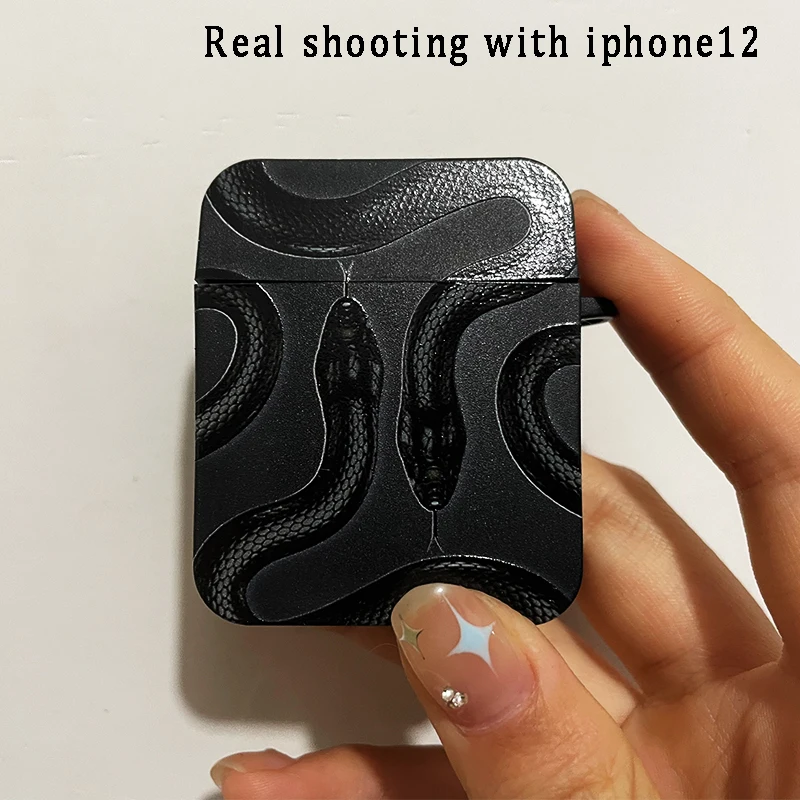 Étui noir or serpent Apple Style Ins pour AirPods Pro2 3 2 1 Pro, boîte d\'écouteurs Bluetooth sans fil, couverture à la mode