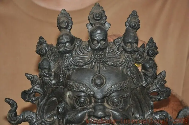 Tibet Buddhism temple bronze Mahakala Wrathful Deity Buddha Statue Wall hanging