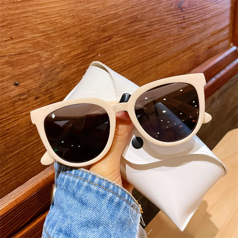 

Ceramic-White Nano Retro Round Sunglasses - Holographic Polarized UV400 Triple Guard Lightweight Commuter Fit Unisex
