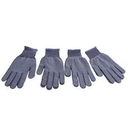 Guantes resistentes al calor de alta temperatura para barbacoa, de algodón y silicona, antideslizantes para el cabello, para trabajo y horno microondas