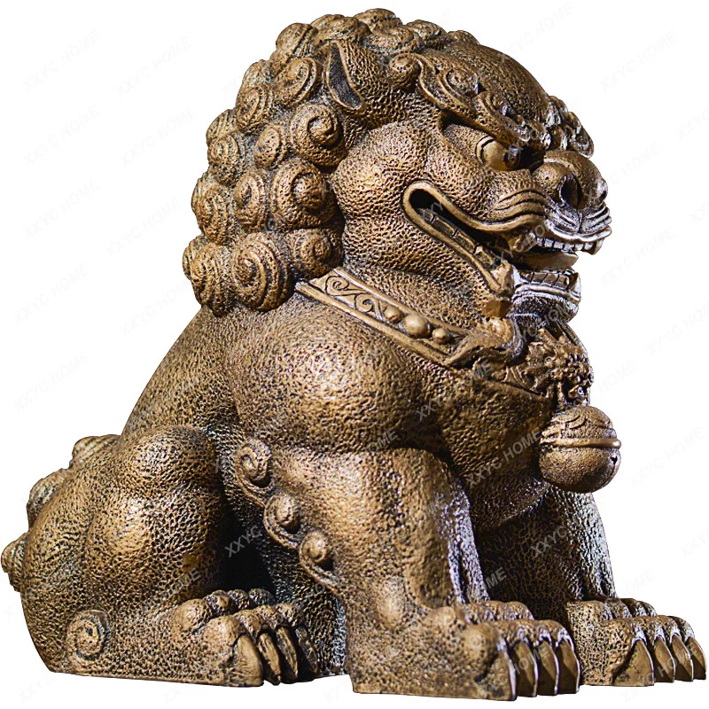 New Chinese Style Decoration High-End Zen Classical Tea Room Cabinet Decoration Antique Shelf Lion's KIRIN